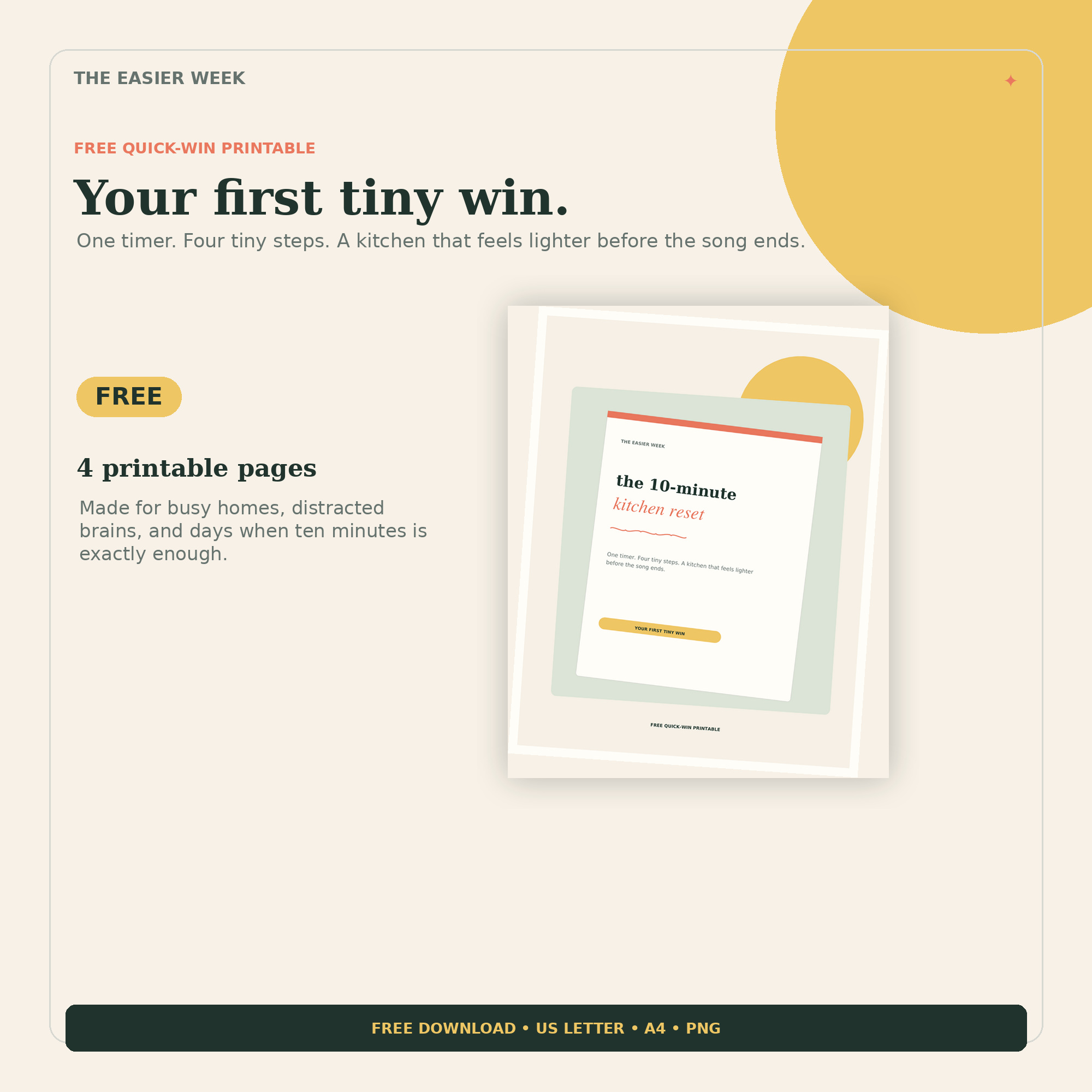 Cover of the 10-Minute Kitchen Reset printable